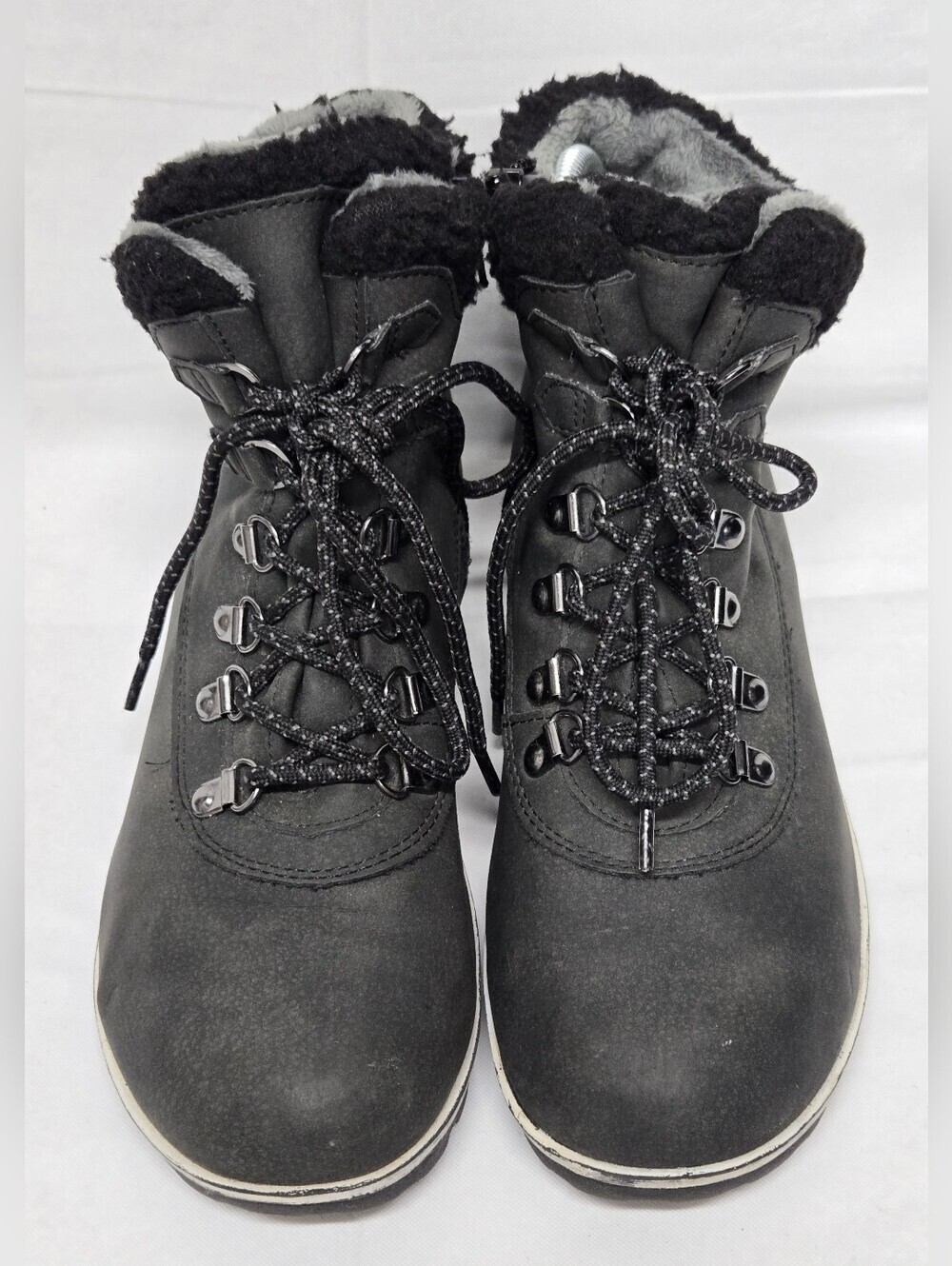 JBU Blue Creek Water Resistant Boots Lace Up Zipper Black 8.5 M